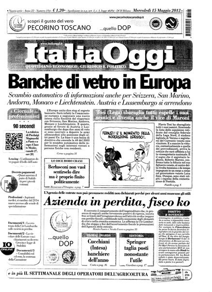 Italia oggi : quotidiano di economia finanza e politica